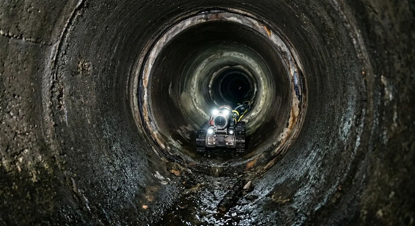 Robotic sewer camera inspecting pipe interior for Sewer Line Cleaning in Moab